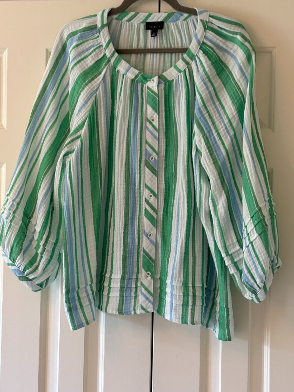 Talbot's Striped Gauze Popover Sz XL NWOT